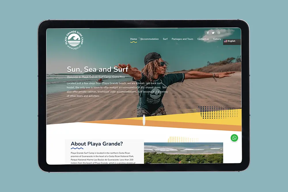 Playa Grande Surf Camp website image